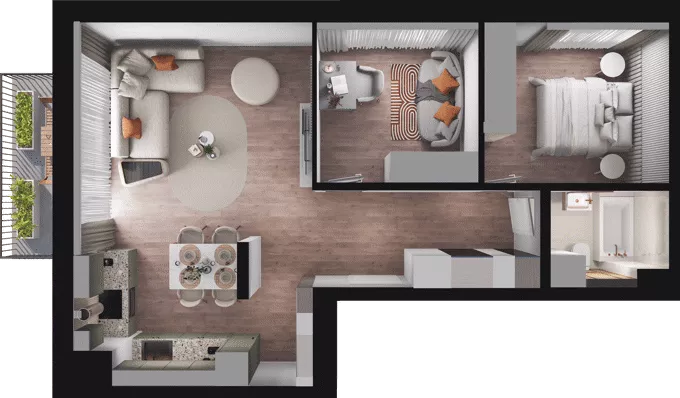 3 pokoje, mieszkanie 56,88 m², piętro 1, oferta nr A12, Dobka, Warszawa, Białołęka, Brzeziny, ul. Dobka z Oleśnicy 25