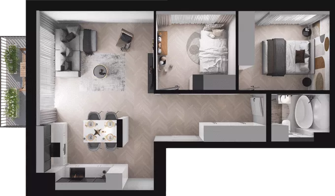 3 pokoje, mieszkanie 56,88 m², piętro 1, oferta nr A12, Dobka, Warszawa, Białołęka, Brzeziny, ul. Dobka z Oleśnicy 25