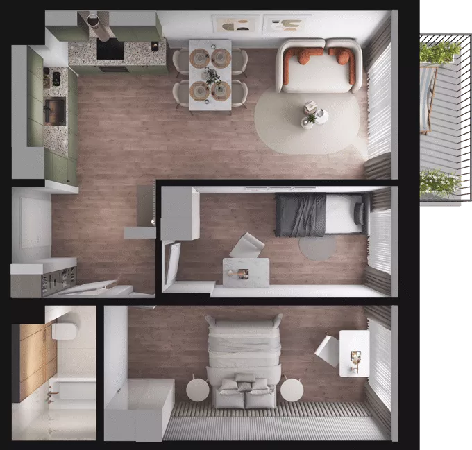 3 pokoje, mieszkanie 55,71 m², piętro 1, oferta nr A19, Dobka, Warszawa, Białołęka, Brzeziny, ul. Dobka z Oleśnicy 25