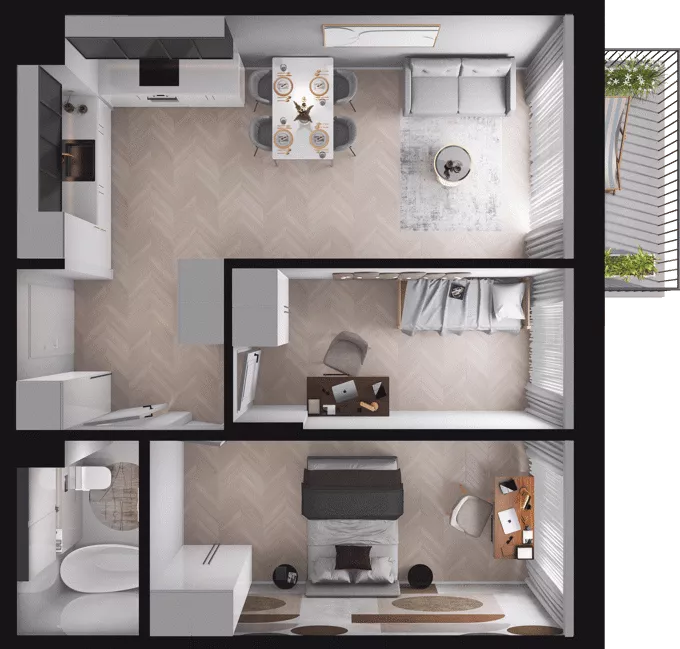 3 pokoje, mieszkanie 55,71 m², piętro 1, oferta nr A19, Dobka, Warszawa, Białołęka, Brzeziny, ul. Dobka z Oleśnicy 25