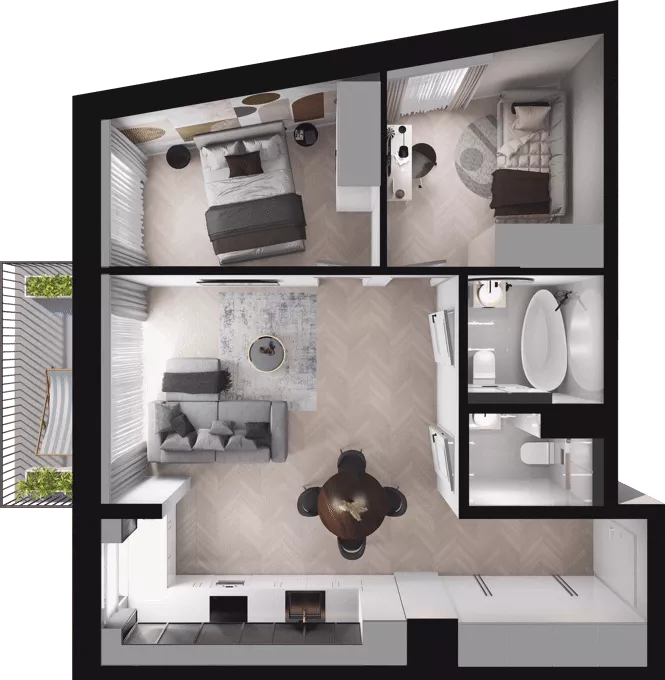 3 pokoje, mieszkanie 53,23 m², piętro 2, oferta nr A31, Dobka, Warszawa, Białołęka, Brzeziny, ul. Dobka z Oleśnicy 25