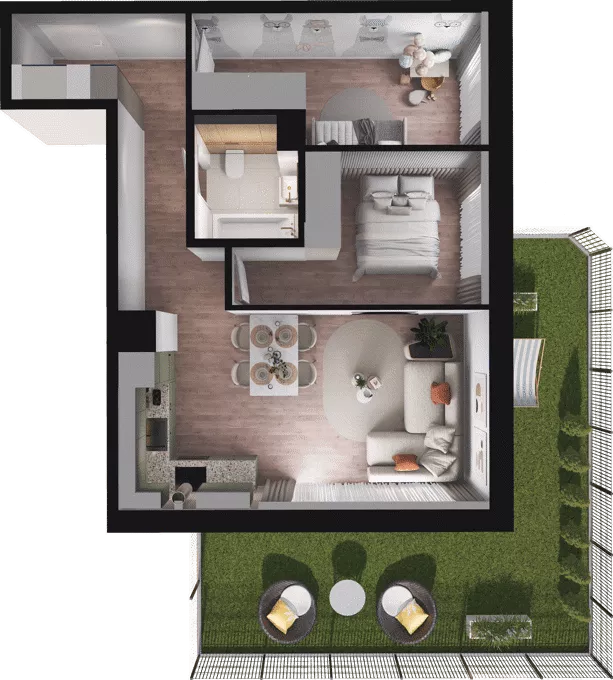 3 pokoje, mieszkanie 52,64 m², parter, oferta nr B08, Dobka, Warszawa, Białołęka, Brzeziny, ul. Dobka z Oleśnicy 25