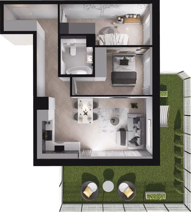 3 pokoje, mieszkanie 52,64 m², parter, oferta nr B08, Dobka, Warszawa, Białołęka, Brzeziny, ul. Dobka z Oleśnicy 25