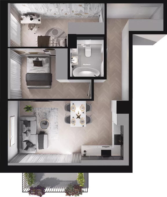 3 pokoje, mieszkanie 52,64 m², piętro 1, oferta nr B14, Dobka, Warszawa, Białołęka, Brzeziny, ul. Dobka z Oleśnicy 25