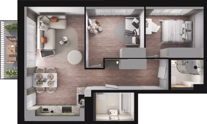 3 pokoje, mieszkanie 57,59 m², piętro 2, oferta nr B23, Dobka, Warszawa, Białołęka, Brzeziny, ul. Dobka z Oleśnicy 25
