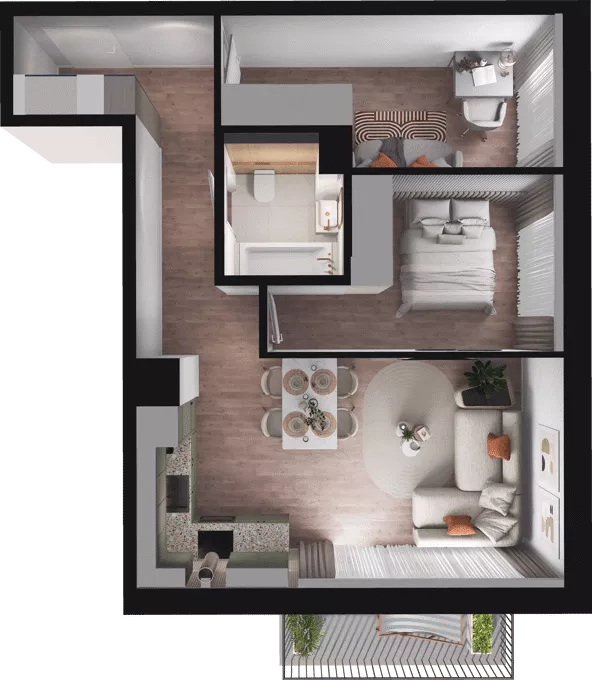 3 pokoje, mieszkanie 52,66 m², piętro 2, oferta nr B30, Dobka, Warszawa, Białołęka, Brzeziny, ul. Dobka z Oleśnicy 25