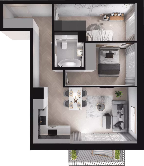 3 pokoje, mieszkanie 52,66 m², piętro 2, oferta nr B30, Dobka, Warszawa, Białołęka, Brzeziny, ul. Dobka z Oleśnicy 25