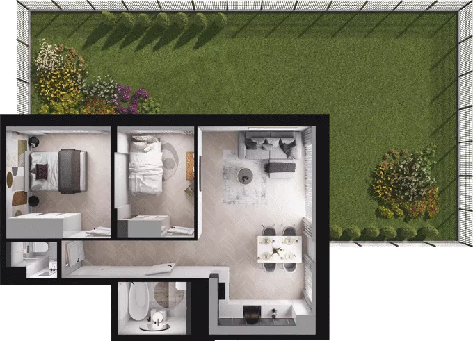 3 pokoje, mieszkanie 55,11 m², parter, oferta nr D06, Dobka, Warszawa, Białołęka, Brzeziny, ul. Dobka z Oleśnicy 25