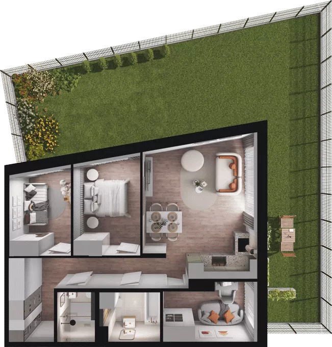 4 pokoje, mieszkanie 66,36 m², parter, oferta nr A07, Dobka, Warszawa, Białołęka, Brzeziny, ul. Dobka z Oleśnicy 25