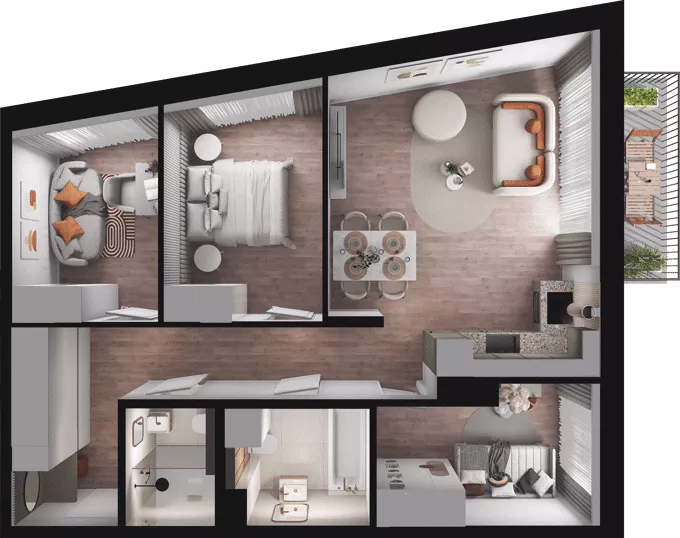 4 pokoje, mieszkanie 66,35 m², piętro 1, oferta nr A20, Dobka, Warszawa, Białołęka, Brzeziny, ul. Dobka z Oleśnicy 25