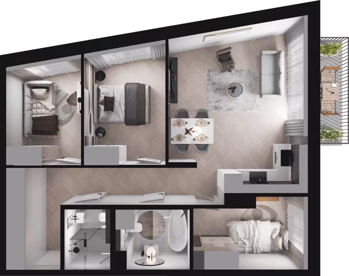4 pokoje, mieszkanie 66,35 m², piętro 1, oferta nr A20, Dobka, Warszawa, Białołęka, Brzeziny, ul. Dobka z Oleśnicy 25