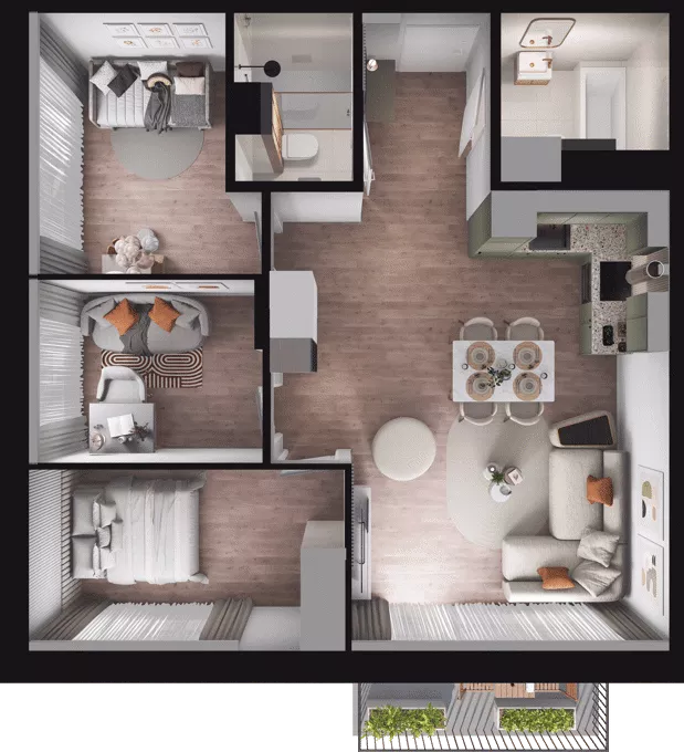 4 pokoje, mieszkanie 67,11 m², piętro 2, oferta nr A23, Dobka, Warszawa, Białołęka, Brzeziny, ul. Dobka z Oleśnicy 25