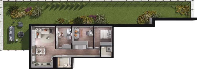 4 pokoje, mieszkanie 68,91 m², parter, oferta nr C01, Dobka, Warszawa, Białołęka, Brzeziny, ul. Dobka z Oleśnicy 25