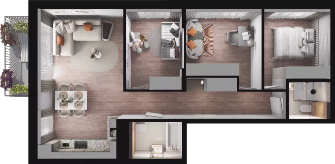 4 pokoje, mieszkanie 68,90 m², piętro 2, oferta nr C20, Dobka, Warszawa, Białołęka, Brzeziny, ul. Dobka z Oleśnicy 25