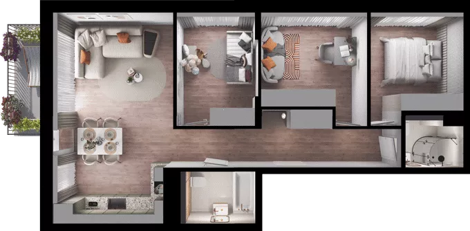 4 pokoje, mieszkanie 68,66 m², piętro 1, oferta nr D08, Dobka, Warszawa, Białołęka, Brzeziny, ul. Dobka z Oleśnicy 25