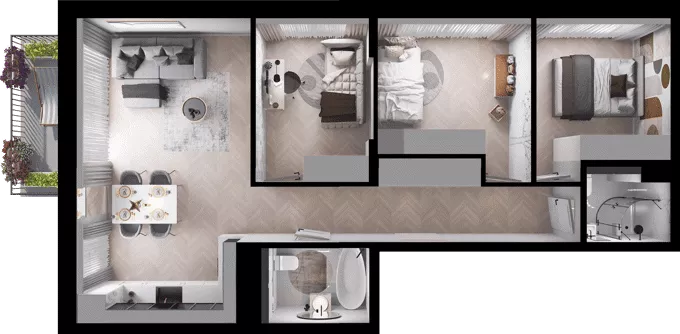 4 pokoje, mieszkanie 68,66 m², piętro 1, oferta nr D08, Dobka, Warszawa, Białołęka, Brzeziny, ul. Dobka z Oleśnicy 25