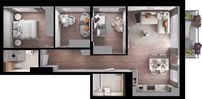 4 pokoje, mieszkanie 68,49 m², piętro 2, oferta nr D23, Dobka, Warszawa, Białołęka, Brzeziny, ul. Dobka z Oleśnicy 25