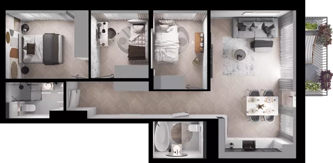 4 pokoje, mieszkanie 68,49 m², piętro 2, oferta nr D23, Dobka, Warszawa, Białołęka, Brzeziny, ul. Dobka z Oleśnicy 25