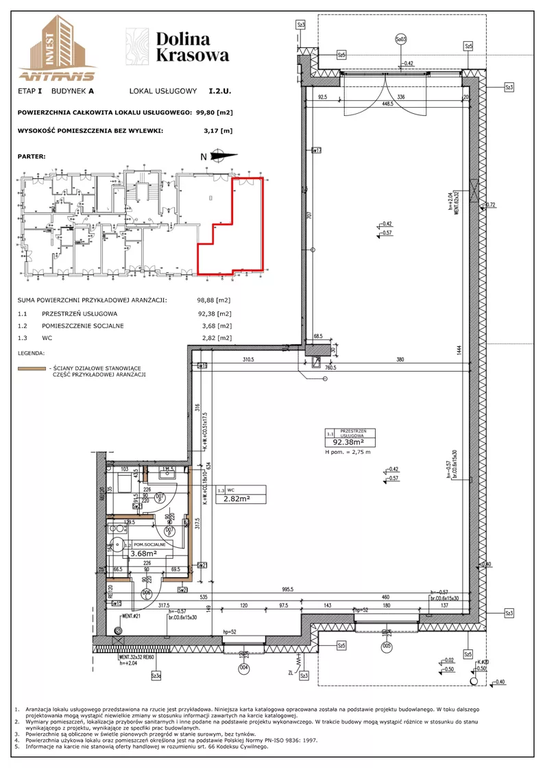 Lokal użytkowy 99,80 m², oferta nr I.2.U, Dolina Krasowa - lokale użytkowe, Krzeszowice, ul. Krasowa