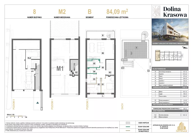 4 pokoje, mieszkanie 84,09 m², piętro 2, oferta nr 8.M2, Dolina Krasowa 6, Krzeszowice, ul. Krasowa