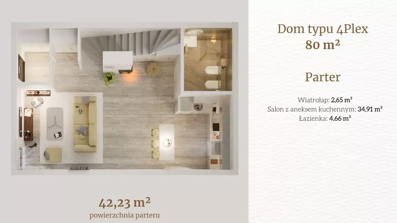 Dom i rezydencja 80,00 m², oferta nr 28.1, Tesoro Golf Park 4PLEX, Pętkowice, ul. Parkowa