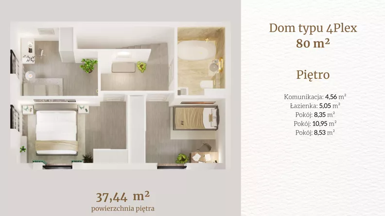Dom i rezydencja 80,00 m², oferta nr 28.1, Tesoro Golf Park 4PLEX, Pętkowice, ul. Parkowa