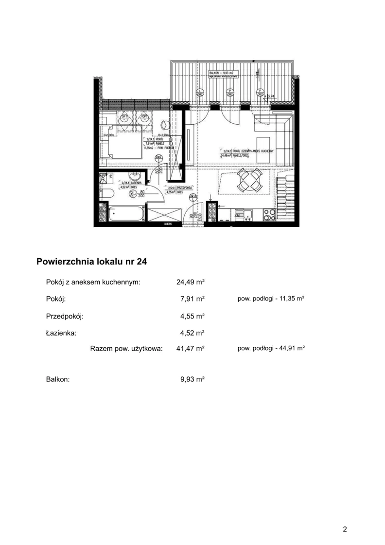 2 pokoje, apartament inwestycyjny 53,04 m², piętro 2, oferta nr 24, Klimaty Bałtyku, Dziwnów, ul. Daglezji 93-94