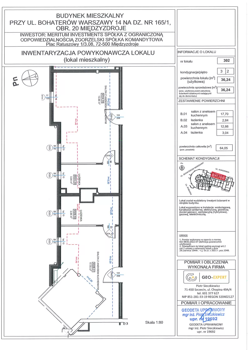 2 pokoje, apartament 36,24 m², piętro 2, oferta nr 302/2.32, Baltic Luxury Residence, Międzyzdroje, ul. Bohaterów Warszawy 14