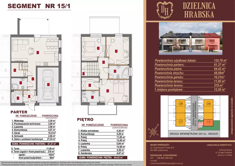Dom 125,79 m², oferta nr 15/1, Dzielnica Hrabska - etap VI - domy z garażami, Falenty Nowe, ul. Droga Hrabska 4G