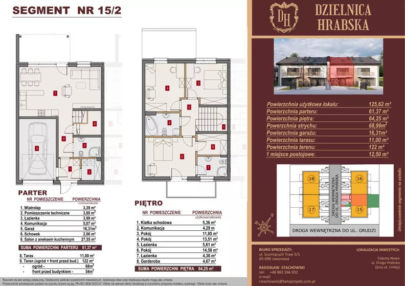 Dom 125,62 m², oferta nr 15/2, Dzielnica Hrabska - etap VI - domy z garażami, Falenty Nowe, ul. Droga Hrabska 4G