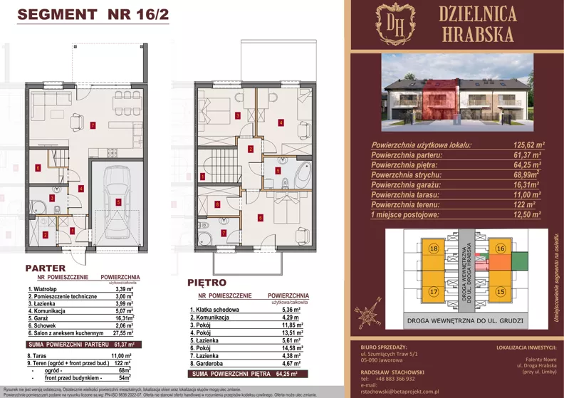 Dom 125,62 m², oferta nr 16/2, Dzielnica Hrabska - etap VI - domy z garażami, Falenty Nowe, ul. Droga Hrabska 4G