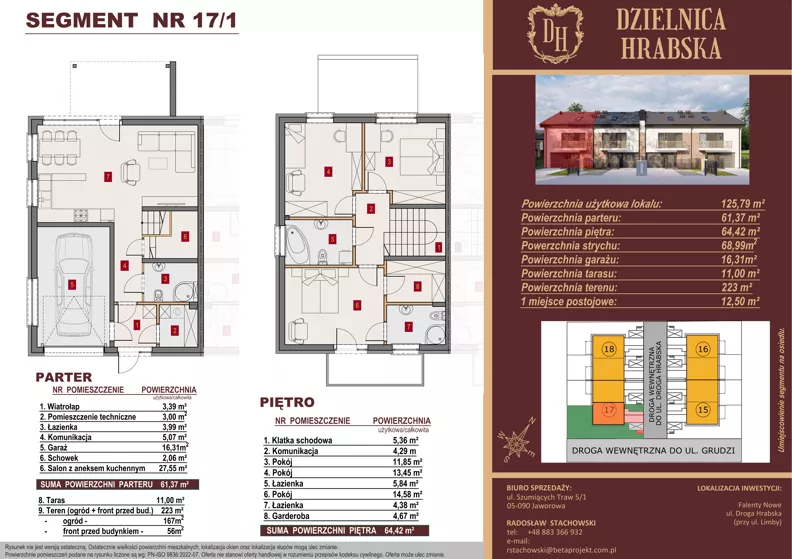 Dom 125,79 m², oferta nr 17/1, Dzielnica Hrabska - etap VI - domy z garażami, Falenty Nowe, ul. Droga Hrabska 4G