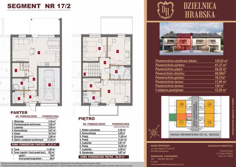 Dom 125,62 m², oferta nr 17/2, Dzielnica Hrabska - etap VI - domy z garażami, Falenty Nowe, ul. Droga Hrabska 4G