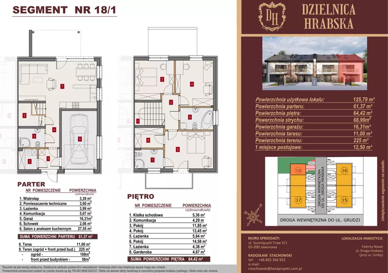 Dom 125,79 m², oferta nr 18/1, Dzielnica Hrabska - etap VI - domy z garażami, Falenty Nowe, ul. Droga Hrabska 4G