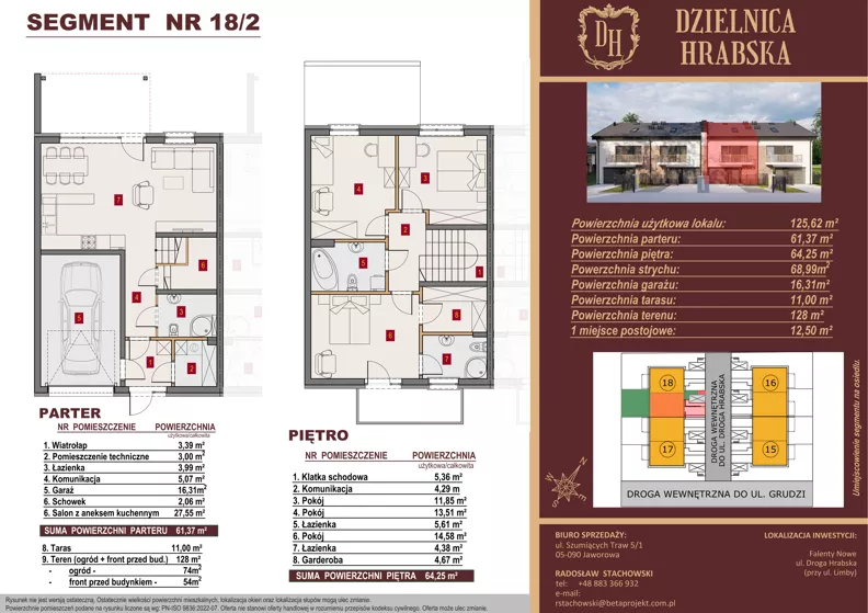 Dom 125,62 m², oferta nr 18/2, Dzielnica Hrabska - etap VI - domy z garażami, Falenty Nowe, ul. Droga Hrabska 4G