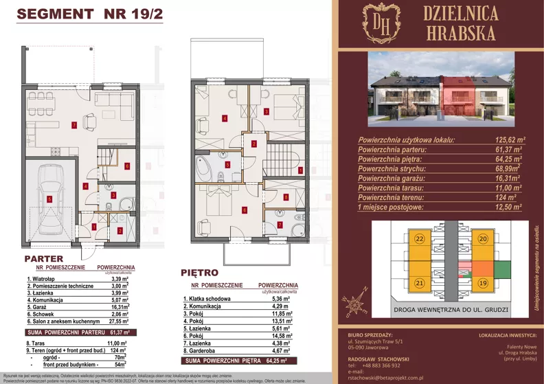Dom 125,62 m², oferta nr 19/2, Dzielnica Hrabska - etap VII - domy z garażami, Falenty Nowe, ul. Droga Hrabska 4G