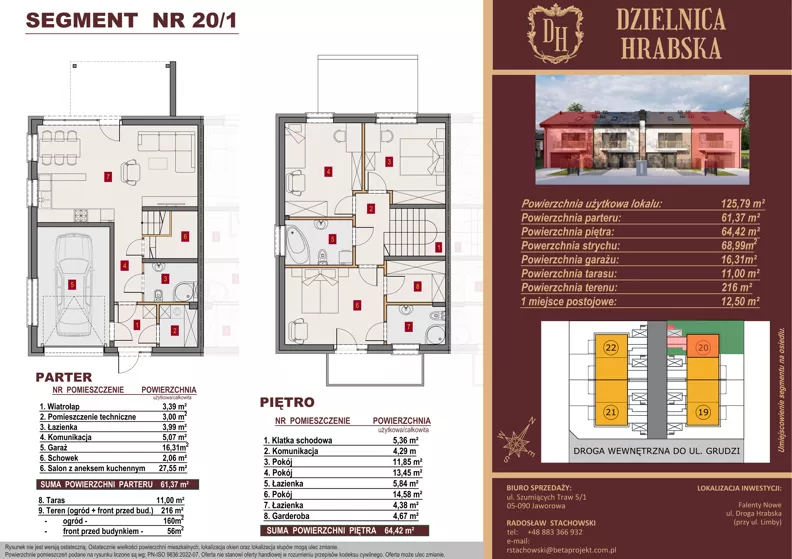 Dom 125,79 m², oferta nr 20/1, Dzielnica Hrabska - etap VII - domy z garażami, Falenty Nowe, ul. Droga Hrabska 4G