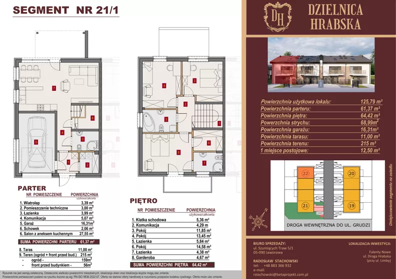 Dom 125,79 m², oferta nr 21/1, Dzielnica Hrabska - etap VII - domy z garażami, Falenty Nowe, ul. Droga Hrabska 4G