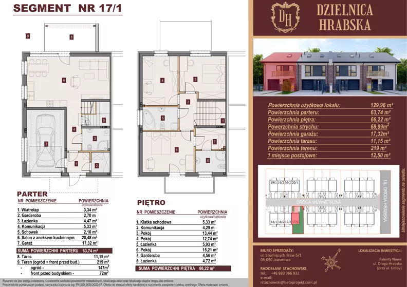 Dom 129,96 m², oferta nr 17/1, Dzielnica Hrabska - etap V - domy z garażami, Falenty Nowe, ul. Droga Hrabska 4G