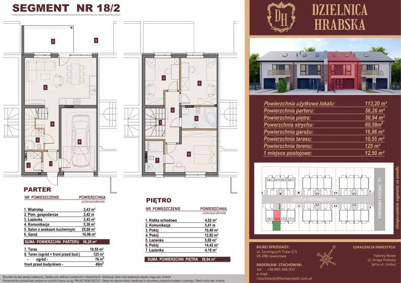 Dom 113,20 m², oferta nr 18/2, Dzielnica Hrabska - etap V - domy z garażami, Falenty Nowe, ul. Droga Hrabska 4G