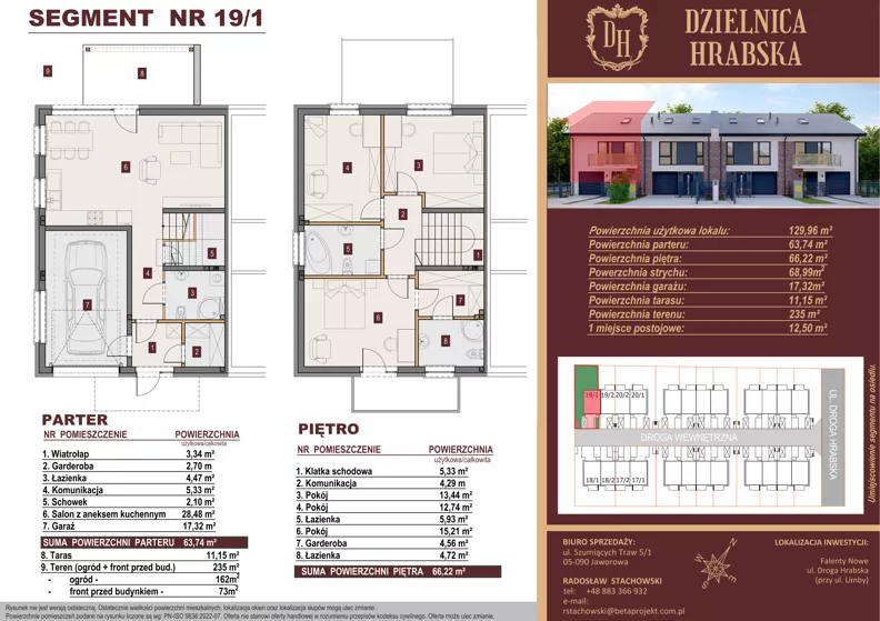 Dom 129,96 m², oferta nr 19/1, Dzielnica Hrabska - etap V - domy z garażami, Falenty Nowe, ul. Droga Hrabska 4G