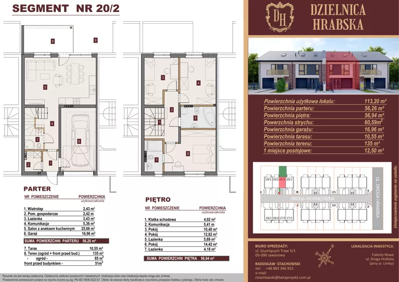 Dom 113,20 m², oferta nr 20/2, Dzielnica Hrabska - etap V - domy z garażami, Falenty Nowe, ul. Droga Hrabska 4G