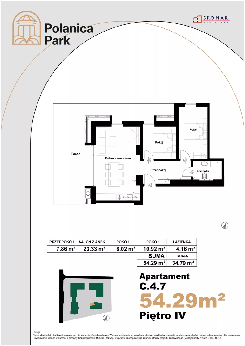 3 pokoje, apartament inwestycyjny 54,29 m², piętro 4, oferta nr 4.7, Polanica Park Apartamenty - etap III, Polanica-Zdrój, ul. Zdrojowa