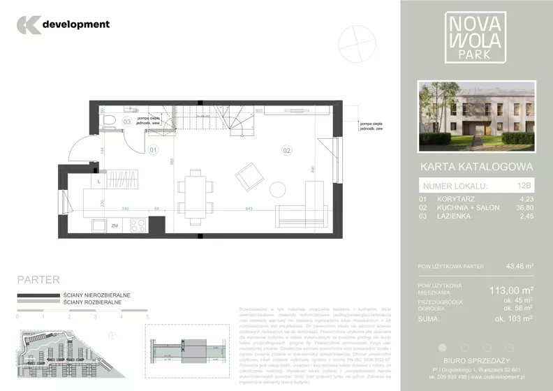 Dom 113,00 m², oferta nr 12B, Nova Wola Park II, Nowa Wola, ul. Przepiórki