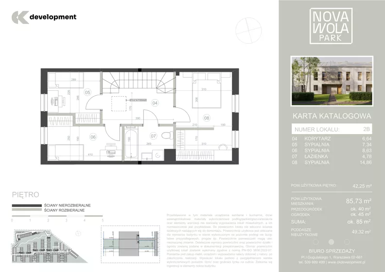 Dom 85,73 m², oferta nr 2B, Nova Wola Park II, Nowa Wola, ul. Przepiórki