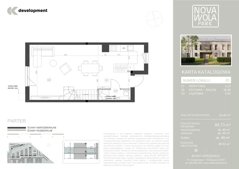 Dom 85,73 m², oferta nr 2C, Nova Wola Park II, Nowa Wola, ul. Przepiórki
