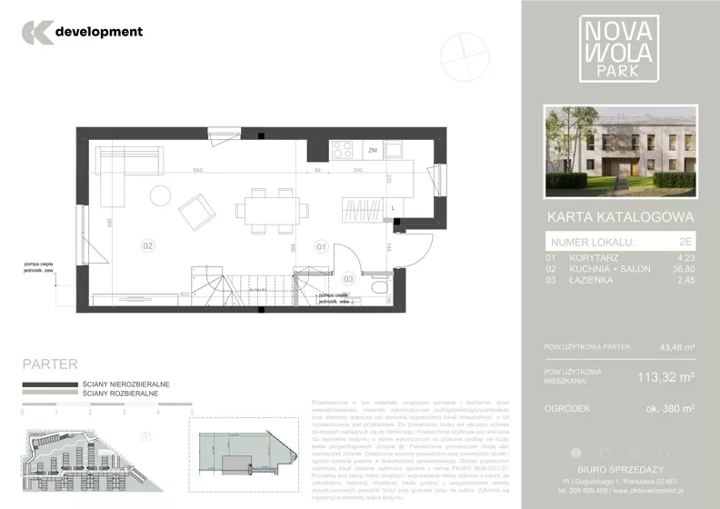 Dom 113,32 m², oferta nr 2E, Nova Wola Park II, Nowa Wola, ul. Przepiórki