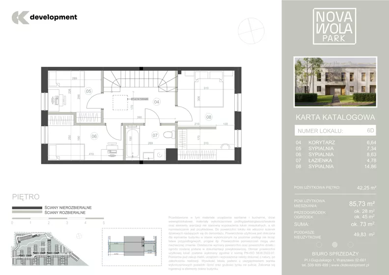 Dom 85,73 m², oferta nr 6D, Nova Wola Park II, Nowa Wola, ul. Przepiórki
