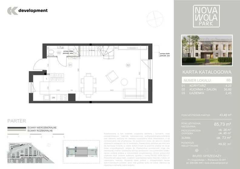 Dom 85,73 m², oferta nr 8B, Nova Wola Park II, Nowa Wola, ul. Przepiórki