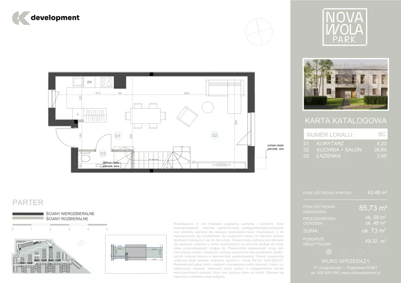 Dom 85,73 m², oferta nr 8C, Nova Wola Park II, Nowa Wola, ul. Przepiórki